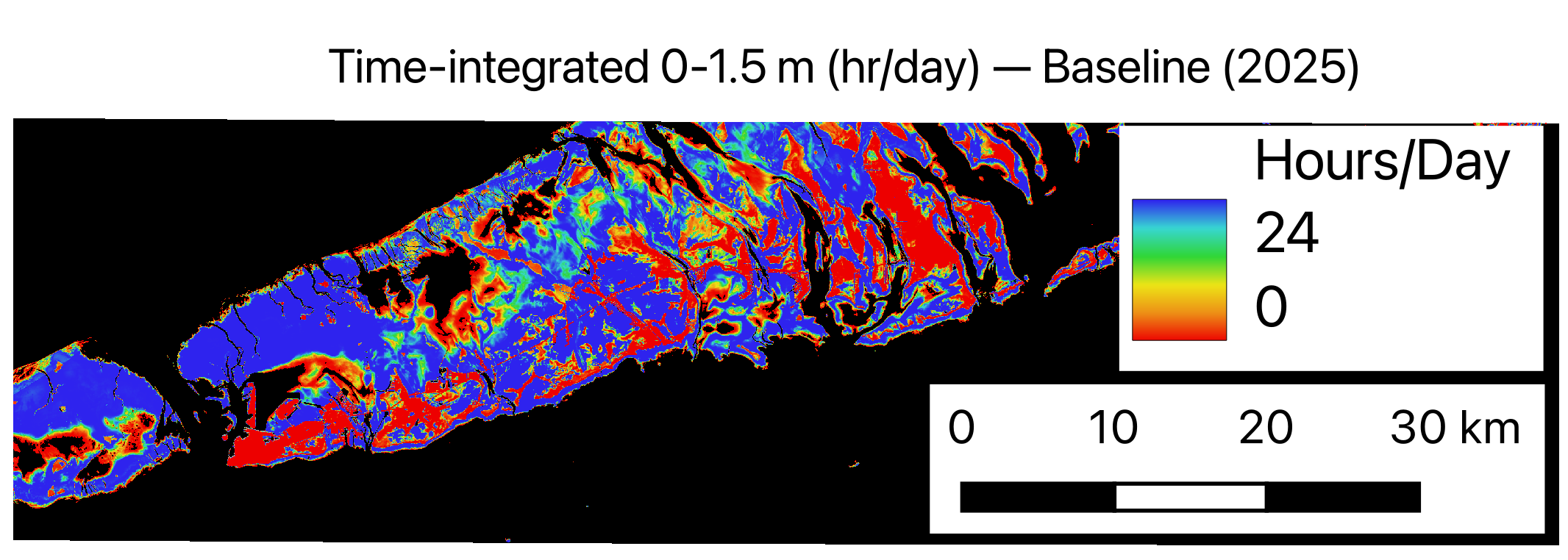 Coastal inundation contour modeling